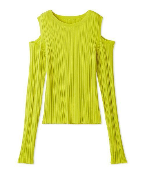 SNIDEL（スナイデル）の「ショルダースリットランダムリブプルオーバー（ニット/セーター・レディース・イエロー/オフホワイト/ブラック・F）」の3枚目の写真