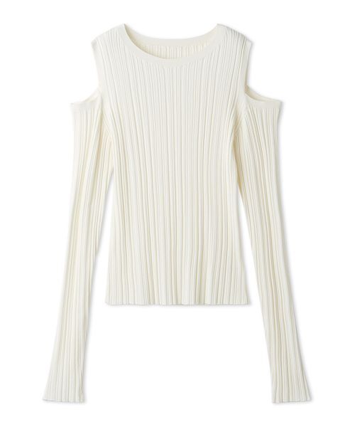 SNIDEL（スナイデル）の「ショルダースリットランダムリブプルオーバー（ニット/セーター・レディース・イエロー/オフホワイト/ブラック・F）」の6枚目の写真