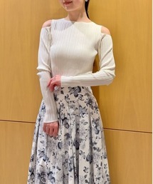 Sustainableビッグカラーレーストリムニットプルオーバー（ニット