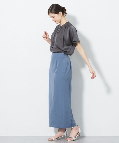 slattgir(スラットジール)の「高身長 スリットジップIラインスカート(トールサイズ)(ワンピース・レディース・グレイッシュブルー/ブラック・T5L/T4L/T3L/TLL/TL/TM)」の12枚目の写真