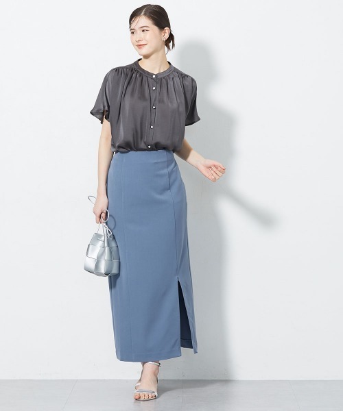 slattgir(スラットジール)の「高身長 スリットジップIラインスカート(トールサイズ)(ワンピース・レディース・グレイッシュブルー/ブラック・T5L/T4L/T3L/TLL/TL/TM)」の13枚目の写真