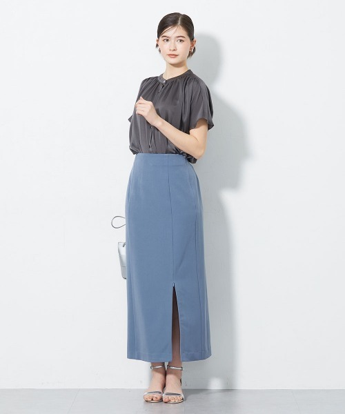 slattgir(スラットジール)の「高身長 スリットジップIラインスカート(トールサイズ)(ワンピース・レディース・グレイッシュブルー/ブラック・T5L/T4L/T3L/TLL/TL/TM)」の14枚目の写真