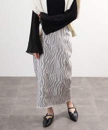 comoely closet 幾何学ジャガードニットコクーンスカート