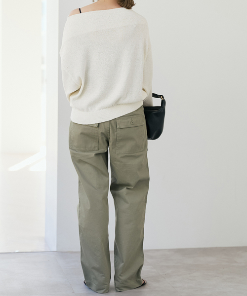 Spick & Span(スピックアンドスパン)の「シルクコンペーパーヤーンニュアンスネックニット(ニット/セーター・レディース・ホワイト/ベージュ・FREE)」の8枚目の写真