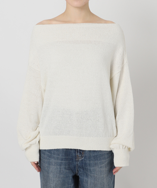 Spick & Span(スピックアンドスパン)の「シルクコンペーパーヤーンニュアンスネックニット(ニット/セーター・レディース・ホワイト/ベージュ・FREE)」の21枚目の写真