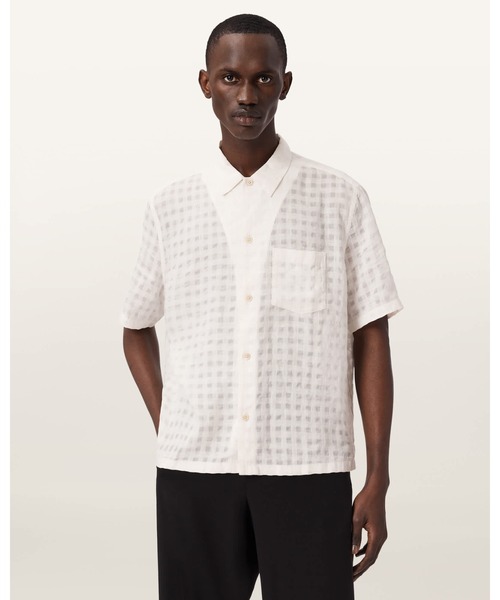 セール】AUBREY SHORT SLEEVE LINEN BLEND SHIRT | AUBREY 半袖 リネン
