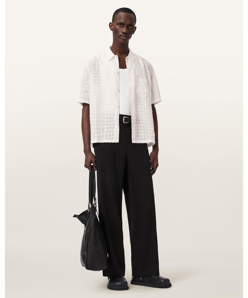 ALLSAINTS（オールセインツ）の「AUBREY SHORT SLEEVE LINEN BLEND SHIRT | AUBREY 半袖 リネン ブレンド シャツ（シャツ/ブラウス・メンズ・ホワイト・S/M/L/XS）」の4枚目の写真