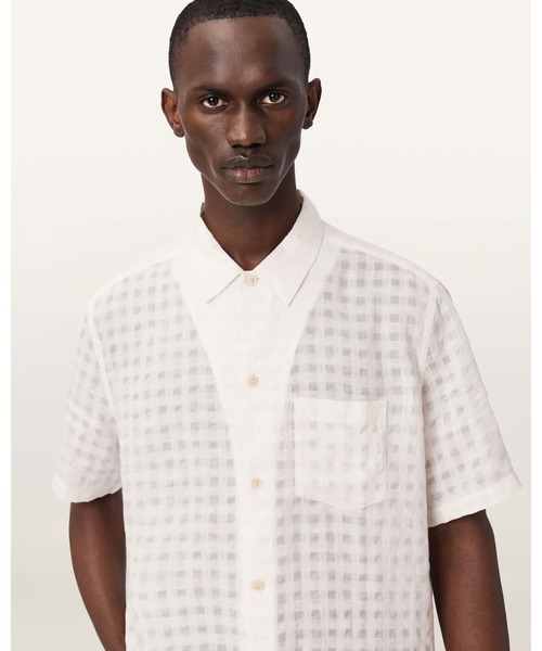 セール】AUBREY SHORT SLEEVE LINEN BLEND SHIRT | AUBREY 半袖 リネン