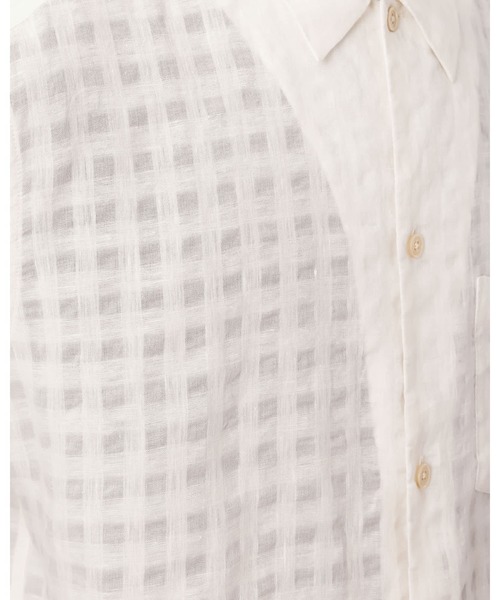 ALLSAINTS（オールセインツ）の「AUBREY SHORT SLEEVE LINEN BLEND SHIRT | AUBREY 半袖 リネン ブレンド シャツ（シャツ/ブラウス・メンズ・ホワイト・S/M/L/XS）」の8枚目の写真