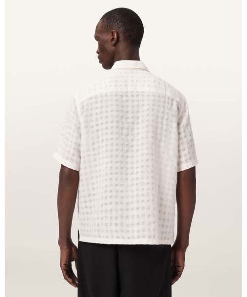 ALLSAINTS（オールセインツ）の「AUBREY SHORT SLEEVE LINEN BLEND SHIRT | AUBREY 半袖 リネン ブレンド シャツ（シャツ/ブラウス・メンズ・ホワイト・S/M/L/XS）」の9枚目の写真