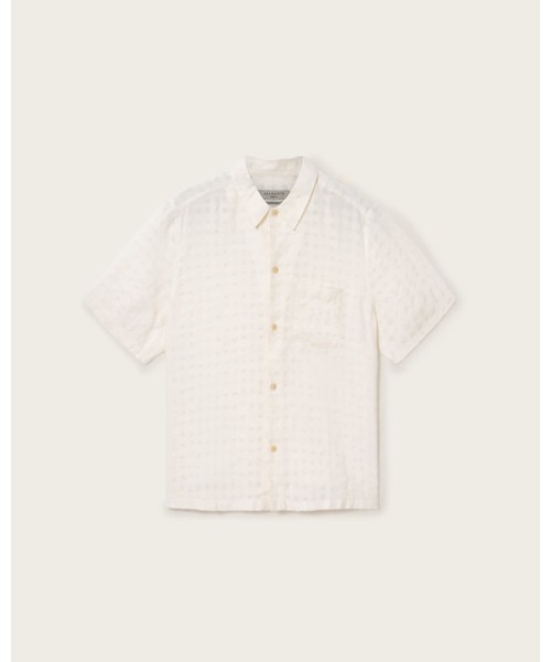 ALLSAINTS（オールセインツ）の「AUBREY SHORT SLEEVE LINEN BLEND SHIRT | AUBREY 半袖 リネン ブレンド シャツ（シャツ/ブラウス・メンズ・ホワイト・S/M/L/XS）」の10枚目の写真