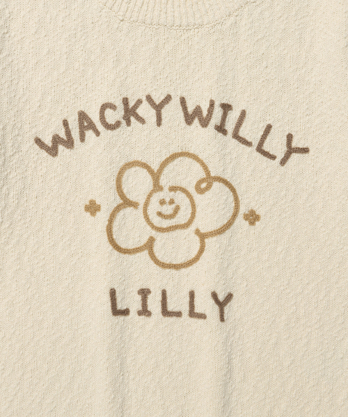 Wacky WiLLy(ワッキーウィリー)の「ウィメンズビッグリリーグラフィック半袖ニットクリーム(ニット/セーター・レディース・その他・SMALL/MEDIUM/LARGE)」の5枚目の写真