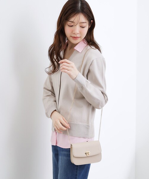 grove(グローブ)の「フラップチェーンミニショルダー(ショルダーバッグ・レディース・シルバー系その他/ナチュラル/ブラック/サックスブルー・00)」の3枚目の写真