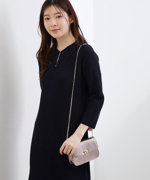 grove(グローブ)の「フラップチェーンミニショルダー(ショルダーバッグ・レディース・シルバー系その他/ナチュラル/ブラック/サックスブルー・00)」の1枚目の写真