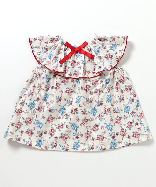 apres les cours（アプレレクール）の「【WEB限定】2WAYフリル衿チュニック（シャツ/ブラウス・キッズ・ブラウン/チェック/ストライプ/その他3・140/130/120/110/100/90/80）」の3枚目の写真