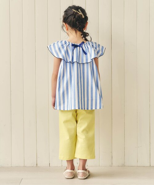 apres les cours（アプレレクール）の「【WEB限定】2WAYフリル衿チュニック（シャツ/ブラウス・キッズ・ブラウン/チェック/ストライプ/その他3・140/130/120/110/100/90/80）」の9枚目の写真