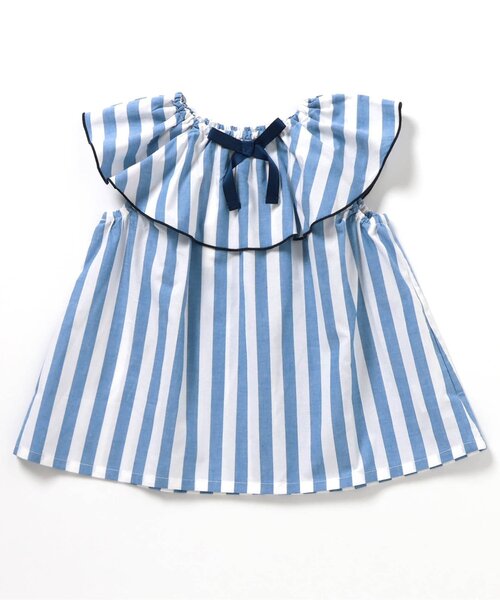 apres les cours(アプレレクール)の「【WEB限定】2WAYフリル衿チュニック(シャツ/ブラウス・キッズ・ブラウン/チェック/ストライプ/その他3・140/130/120/110/100/90/80)」の9枚目の写真