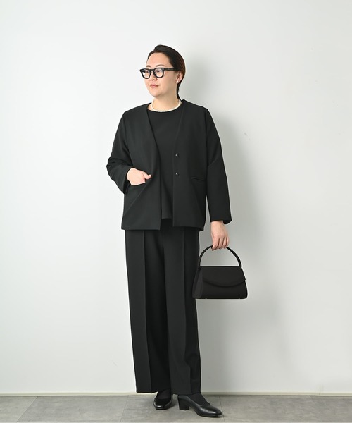 Brown&Street(ブラウンアンドストリート)の「【Refine】 センタータックストレートパンツ(スラックス・レディース・ブラック/ナチュラル・FREE/L~LL)」の19枚目の写真