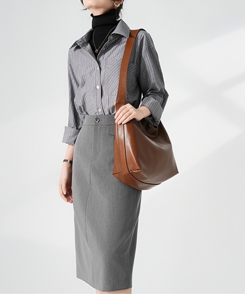 AMAJI(アマジ)の「ストライプシャツ(シャツ/ブラウス・レディース・ブルー/グレー/イエロー/グリーン・LARGE/MEDIUM/SMALL/X-LARGE)」の10枚目の写真