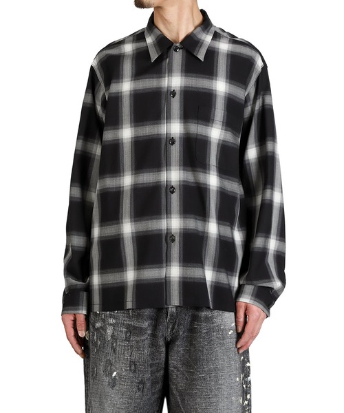 GOLD（ゴールド）の「GOLD / ゴールド：WOOL Super140s TROPICAL OPEN SHIRT：26A-GL29647[MUS]（シャツ/ブラウス・メンズ・ブラック・S/M）」の9枚目の写真