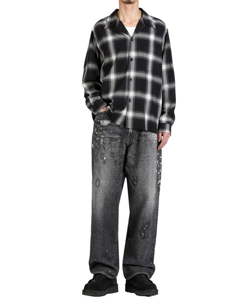 GOLD（ゴールド）の「GOLD / ゴールド：WOOL Super140s TROPICAL OPEN SHIRT：26A-GL29647[MUS]（シャツ/ブラウス・メンズ・ブラック・S/M）」の12枚目の写真