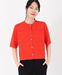 STRAWBERRY-FIELDS（ストロベリーフィールズ）の「サラフィール_リボン釦5分丈カーディガン（カーディガン/ボレロ）」