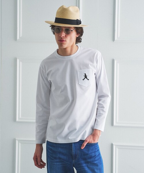 TAKEO KIKUCHI(タケオキクチ)の「【BOWLER HAT LABEL】クールデオドラントジャージ ボーラーハットウォーカー ポケットTシャツ(Tシャツ/カットソー・メンズ・ブラック/ホワイト・03/02/04)」の5枚目の写真