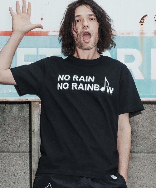 No Rain No Rainbow(ノーレインノーレインボー)の「mt10389-logo printed T-shirt Tシャツ(NR26S-28)(Tシャツ/カットソー・メンズ・ピンク/ホワイト/ブラック・XL/L/M/S)」の2枚目の写真