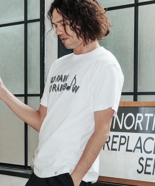 No Rain No Rainbow(ノーレインノーレインボー)の「mt10389-logo printed T-shirt Tシャツ(NR26S-28)(Tシャツ/カットソー・メンズ・ピンク/ホワイト/ブラック・XL/L/M/S)」の15枚目の写真