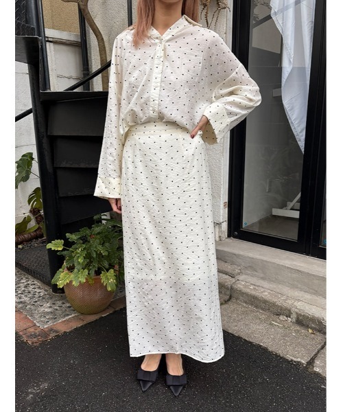 fifth(フィフス)の「ドット柄バックスリットIラインスカート(スカート・レディース・アイボリー・M)」の19枚目の写真