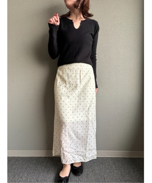 fifth(フィフス)の「ドット柄バックスリットIラインスカート(スカート・レディース・アイボリー・M)」の21枚目の写真
