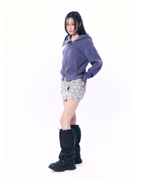 SETUP-EXE(セットアップイーエックスイー)の「CURVE HOOD ZIP-UP / PURPLE(パーカー・レディース・その他・OS)」の3枚目の写真