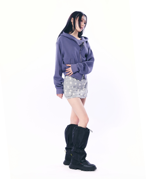 SETUP-EXE(セットアップイーエックスイー)の「CURVE HOOD ZIP-UP / PURPLE(パーカー・レディース・その他・OS)」の5枚目の写真