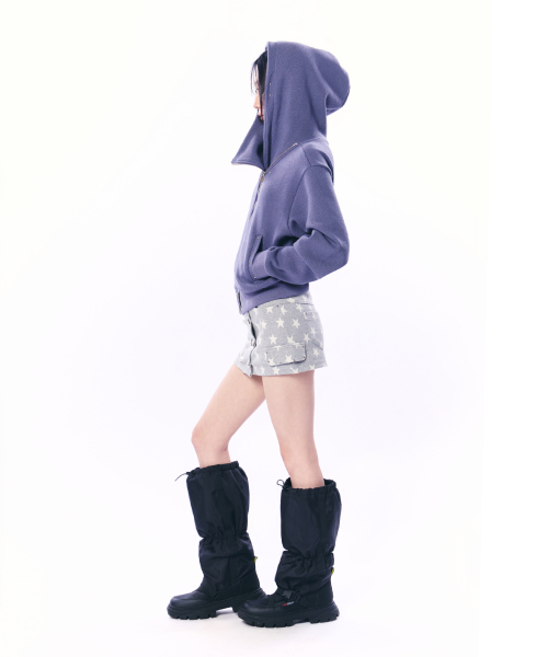 SETUP-EXE(セットアップイーエックスイー)の「CURVE HOOD ZIP-UP / PURPLE(パーカー・レディース・その他・OS)」の8枚目の写真