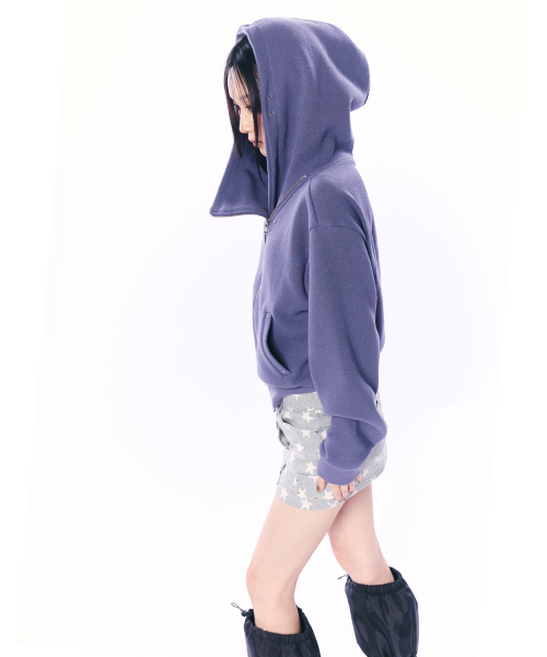 SETUP-EXE(セットアップイーエックスイー)の「CURVE HOOD ZIP-UP / PURPLE(パーカー・レディース・その他・OS)」の9枚目の写真