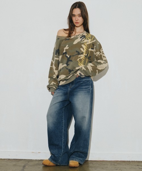Midnight Move(ミッドナイトムーブ)の「A'GEM/9 × .kom 『MIDNIGHT MOVE/ミッドナイトムーブ』ey camo mtm/カモスウェットシャツ(スウェット・レディース・ピンク・FREE)」の10枚目の写真