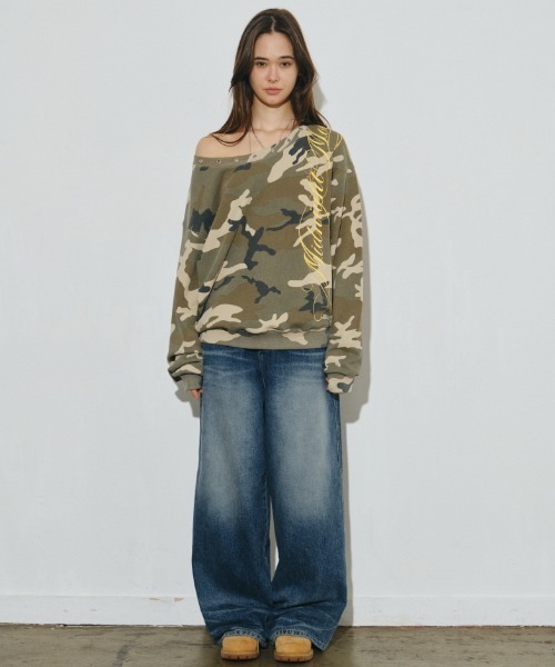 Midnight Move(ミッドナイトムーブ)の「A'GEM/9 × .kom 『MIDNIGHT MOVE/ミッドナイトムーブ』ey camo mtm/カモスウェットシャツ(スウェット・レディース・ピンク・FREE)」の11枚目の写真
