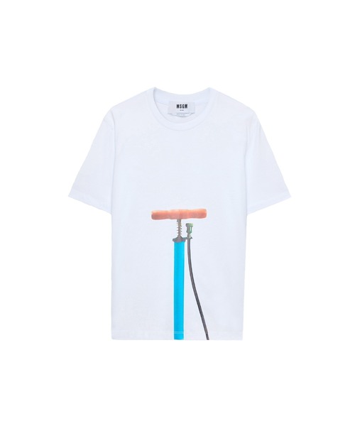 MSGM(エムエスジーエム)の「FLOOR PUMP グラフィック Tシャツ(Tシャツ/カットソー・メンズ・ホワイト・S/XS/XL/L/M)」の1枚目の写真