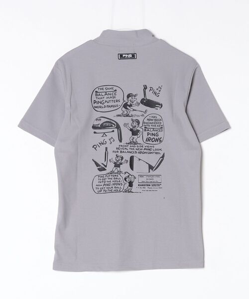PING（ピン）の「ピン  PEカノコ半袖ハイネックシャツ（Tシャツ/カットソー・メンズ・ブラック/カーキ/グレー・3L/LL/L/M/S）」の5枚目の写真