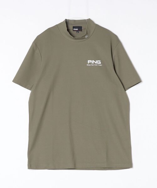 PING（ピン）の「ピン  PEカノコ半袖ハイネックシャツ（Tシャツ/カットソー・メンズ・ブラック/カーキ/グレー・3L/LL/L/M/S）」の9枚目の写真