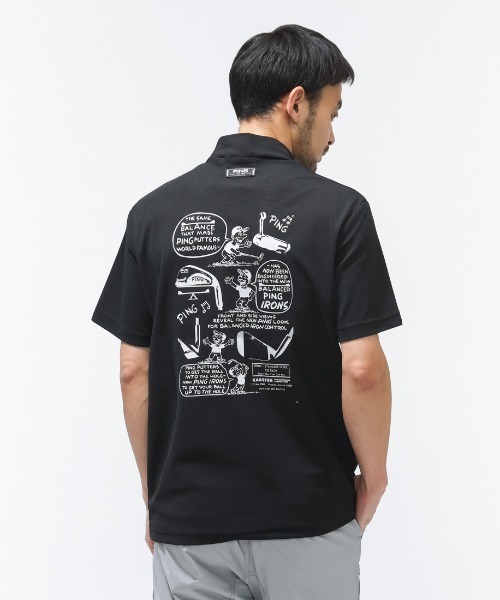 PING（ピン）の「ピン  PEカノコ半袖ハイネックシャツ（Tシャツ/カットソー・メンズ・ブラック/カーキ/グレー・3L/LL/L/M/S）」の14枚目の写真