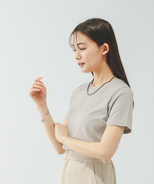 GLOBAL WORK(グローバルワーク)の「Fffit エフィット/やわらかストレッチクルーネック半袖/645043(Tシャツ/カットソー・レディース・グレー/レッド系その他6/ブラック/ホワイト・SMALL/LARGE/X-LARGE/MEDIUM)」の3枚目の写真