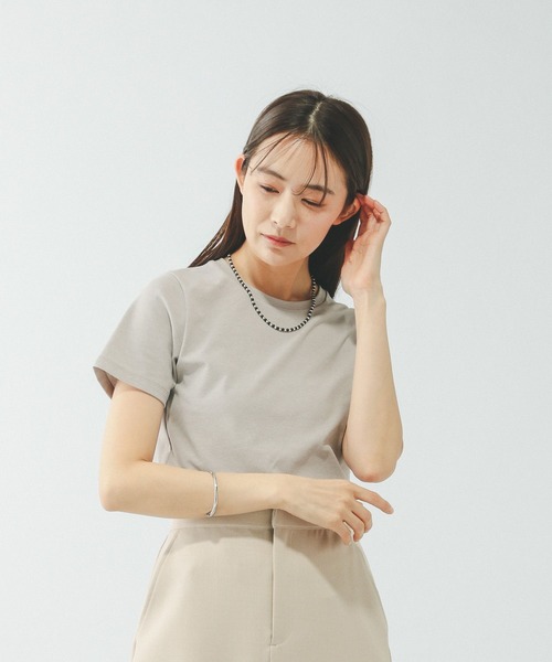 GLOBAL WORK(グローバルワーク)の「Fffit エフィット/やわらかストレッチクルーネック半袖/645043(Tシャツ/カットソー・レディース・グレー/レッド系その他6/ブラック/ホワイト・SMALL/LARGE/X-LARGE/MEDIUM)」の9枚目の写真