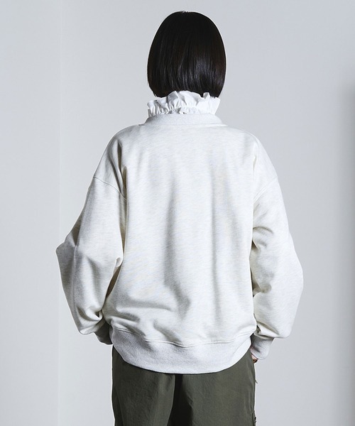 ROSE BUD（ローズバッド）の「COLLEGE LOGO CARDIGAN（カーディガン/ボレロ・レディース・チャコールグレー/ライトグレー/ブルー・ONE SIZE）」の12枚目の写真