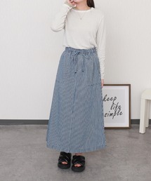 libelle more（リベル モア）の「ヒッコリーデニムウエストフリルベイカースカート（スカート）」