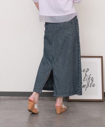 libelle more（リベル モア）の「ヒッコリーデニムウエストフリルベイカースカート（スカート）」