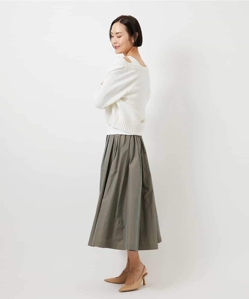 MICHEL KLEIN（ミッシェル・クラン）の「[遮熱効果素材]タンクトップ（Tシャツ/カットソー・レディース・ブラック/ホワイト・38）」の6枚目の写真