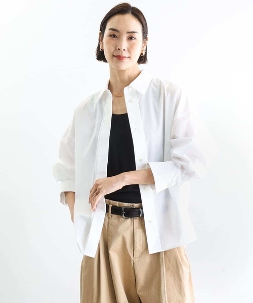 MICHEL KLEIN（ミッシェル・クラン）の「[遮熱効果素材]タンクトップ（Tシャツ/カットソー・レディース・ブラック/ホワイト・38）」の9枚目の写真