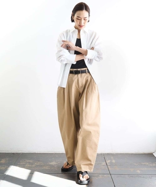MICHEL KLEIN（ミッシェル・クラン）の「[遮熱効果素材]タンクトップ（Tシャツ/カットソー・レディース・ブラック/ホワイト・38）」の11枚目の写真
