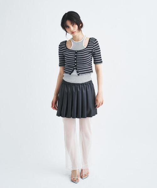 CODE A(コードエー)の「leather like mini skirt(スカート・レディース・ブラック・00)」の7枚目の写真